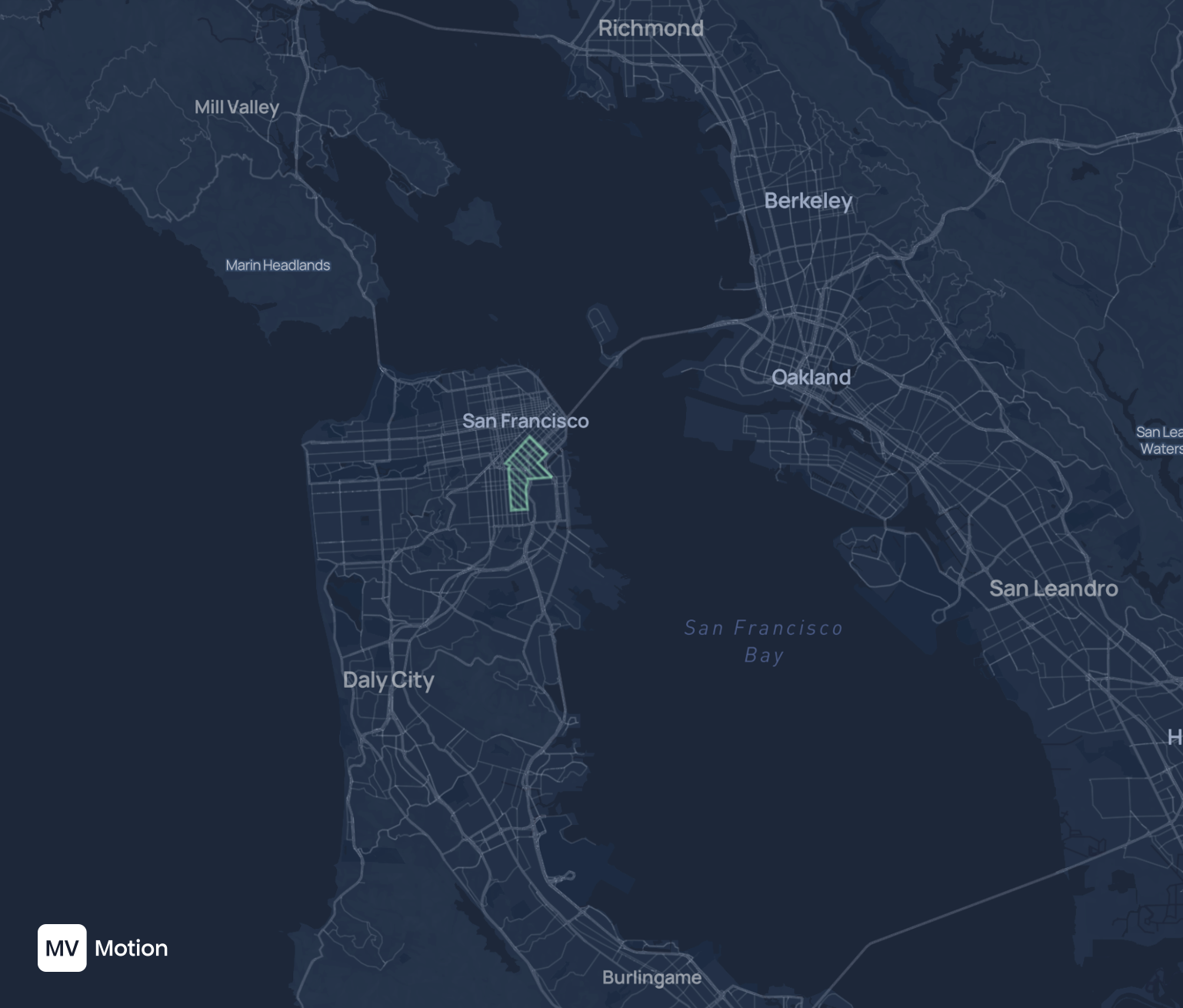 Zoox's old geofence in San Francisco
